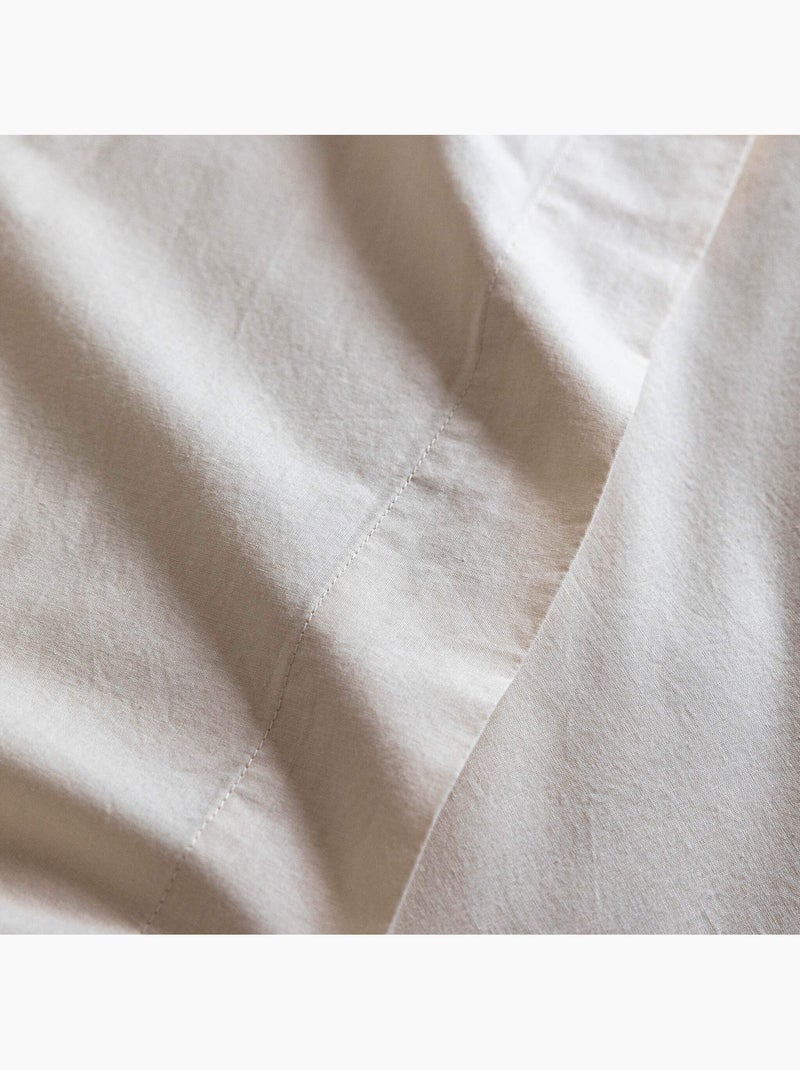 Drap plat coton lavé Beige - Kiabi