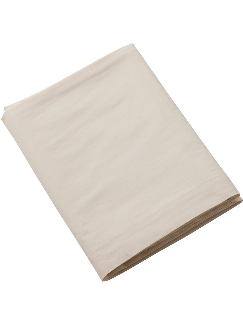Drap plat coton lavé Beige - Kiabi