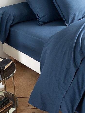 Drap plat coton lavé