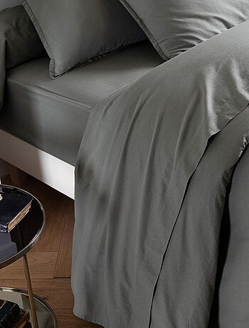Drap plat coton lavé