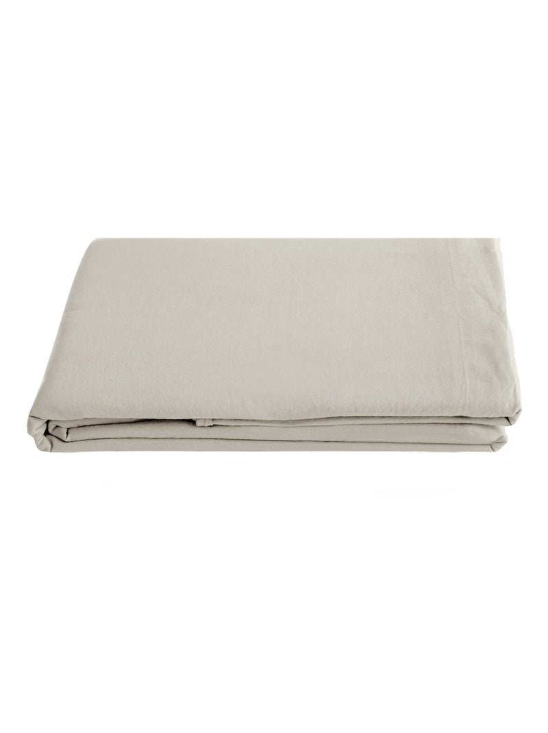 Drap plat coton lavé PALACE Beige argile - Kiabi