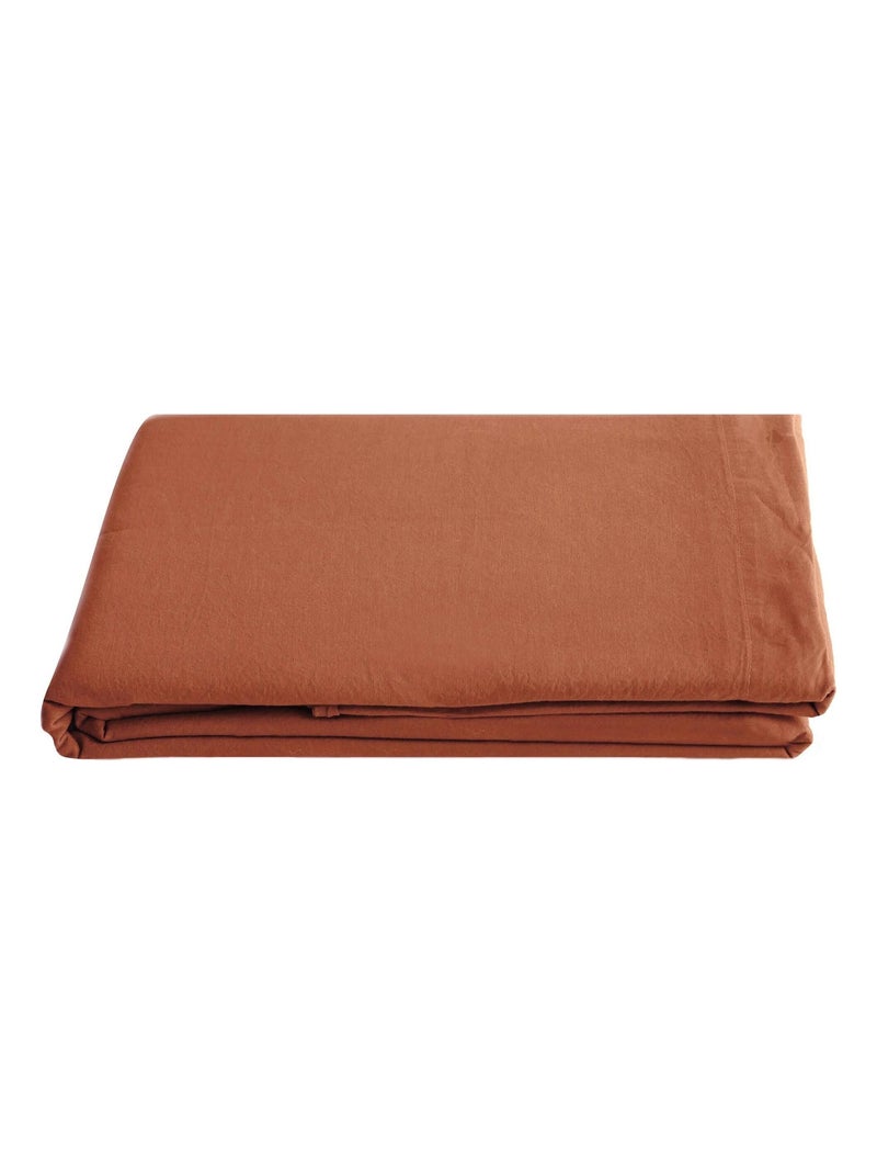 Drap plat coton lavé PALACE Rouge foncé - Kiabi