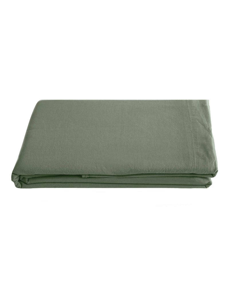 Drap plat coton lavé PALACE Vert bouteille - Kiabi