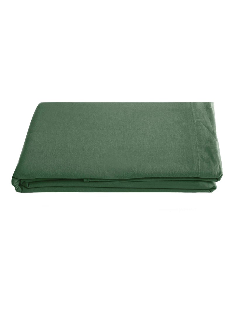 Drap plat coton lavé PALACE Vert jade - Kiabi