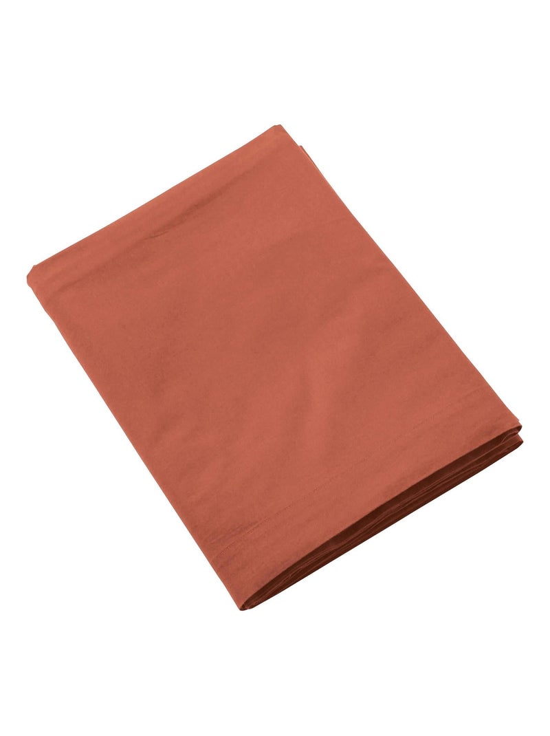 Drap plat coton lavé Terracotta - Kiabi
