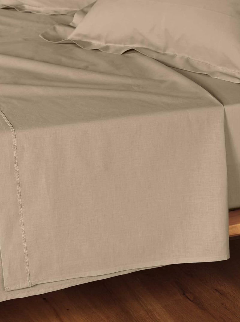 Drap Plat Coton LINA Douceur d'Intérieur Beige - Kiabi