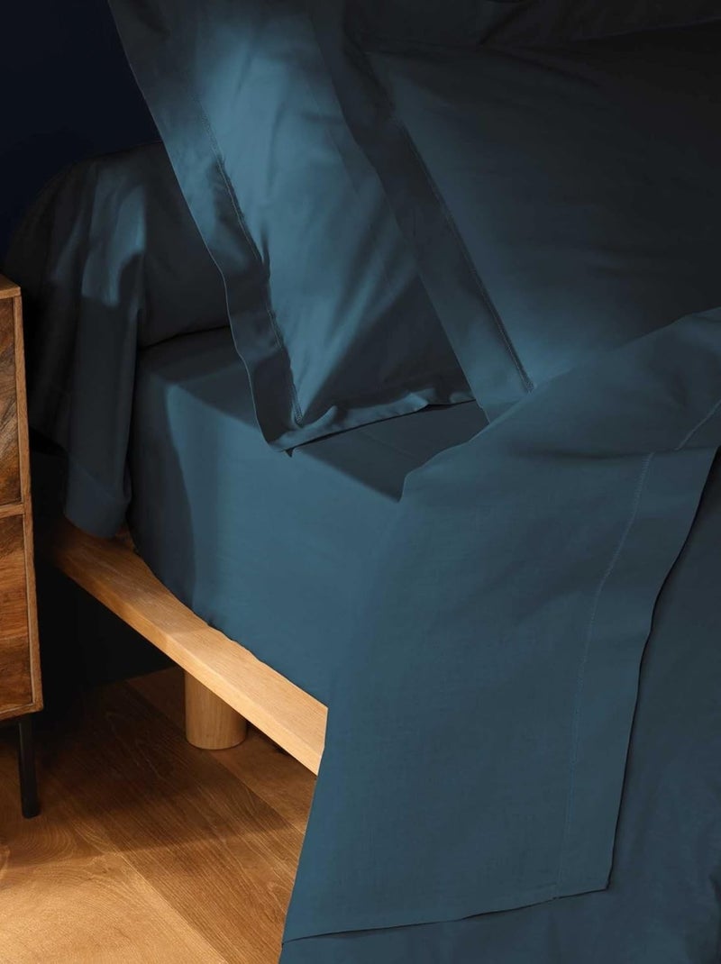 Drap Plat Coton LINA Douceur d'Intérieur Bleu - Kiabi