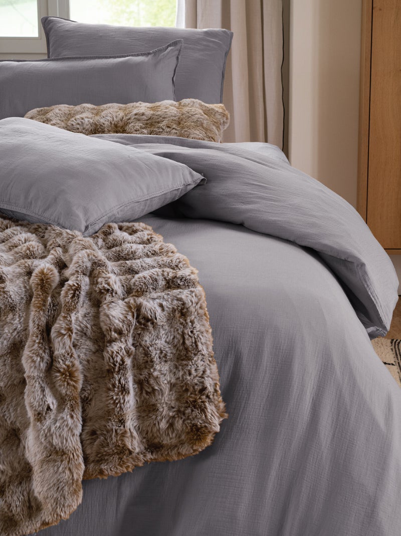 Drap plat coton MILOS Gris moyen - Kiabi
