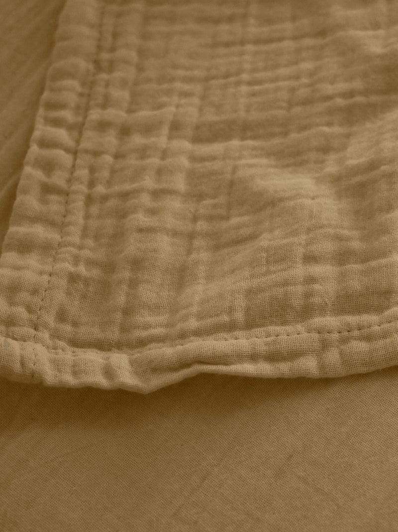Drap plat coton MILOS Marron cappuccino - Kiabi