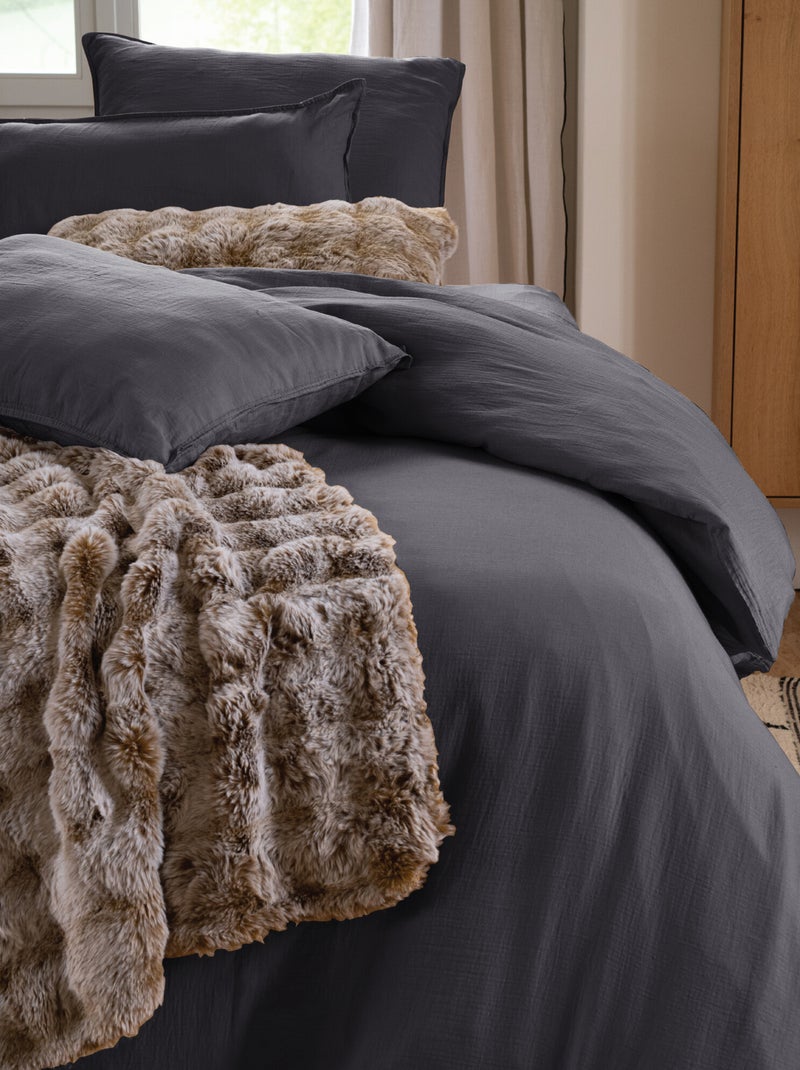 Drap plat coton MILOS Noir Noir - Kiabi