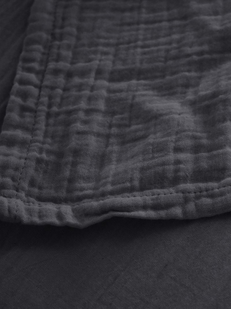 Drap plat coton MILOS Noir Noir - Kiabi