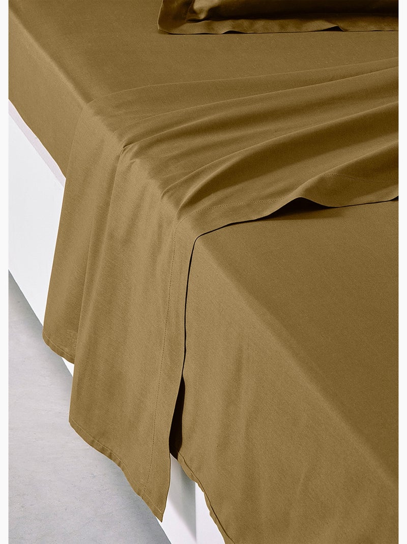 Drap plat coton uni - Afibel Bronze - Kiabi
