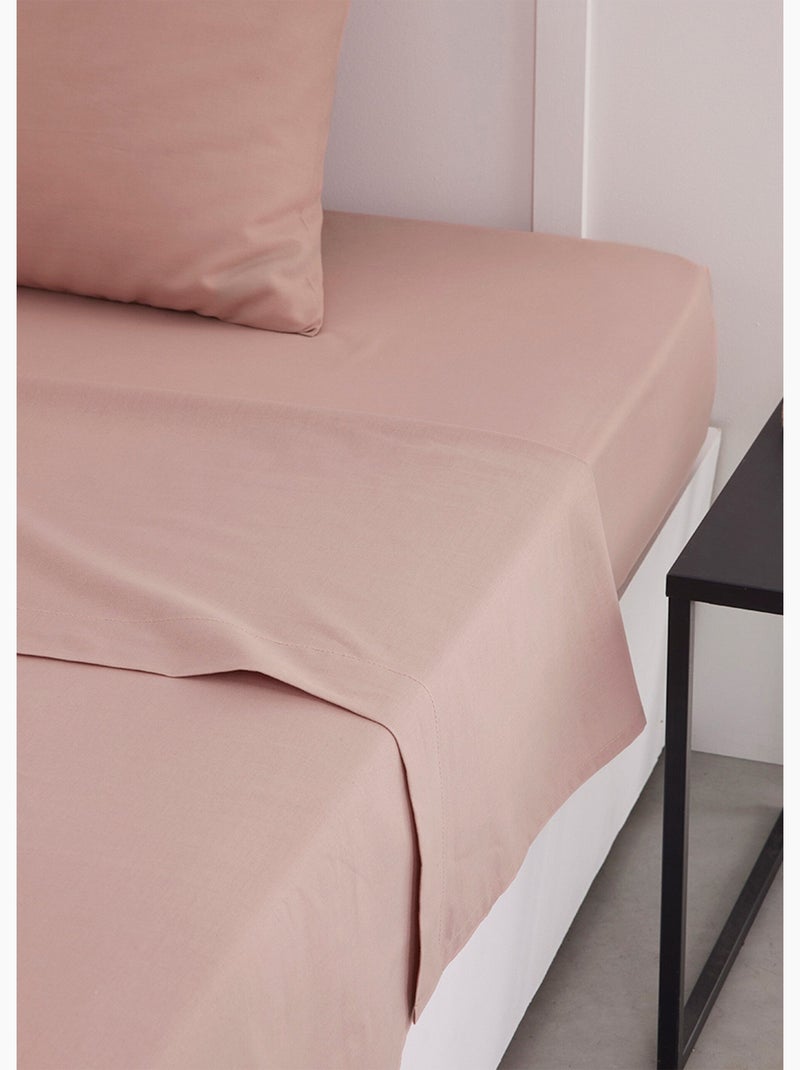 Drap plat coton uni - Afibel Rose - Kiabi
