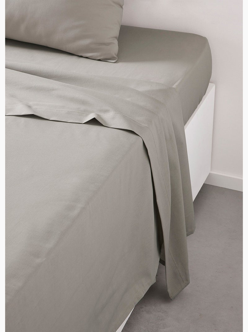 Drap plat coton uni - Afibel Sable - Kiabi