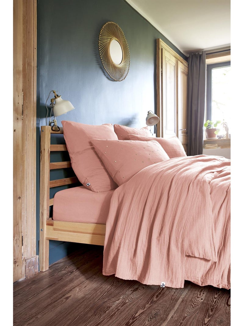 Drap plat – double gaze de coton luxe – gaïa Peche - Kiabi