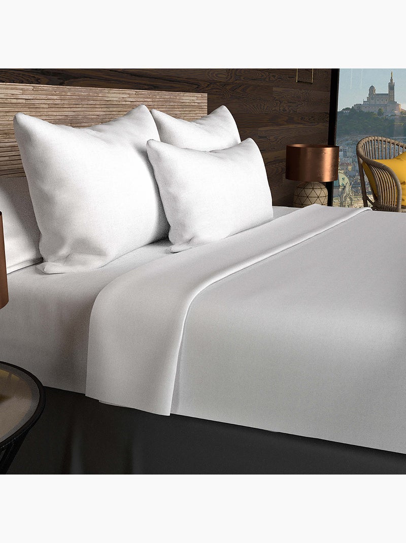 Drap plat en coton 57 fils UNI, par Soleil d'ocre Blanc - Kiabi