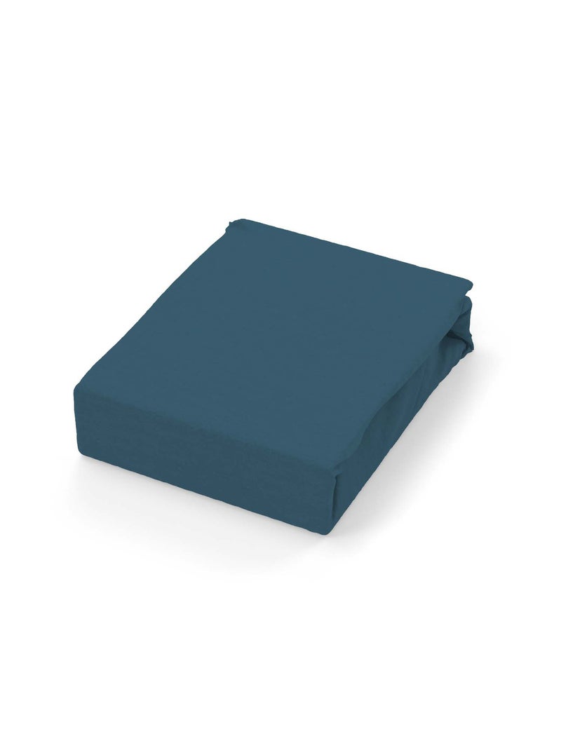 Drap plat en coton 57 fils UNI, par Soleil d'ocre Bleu - Kiabi