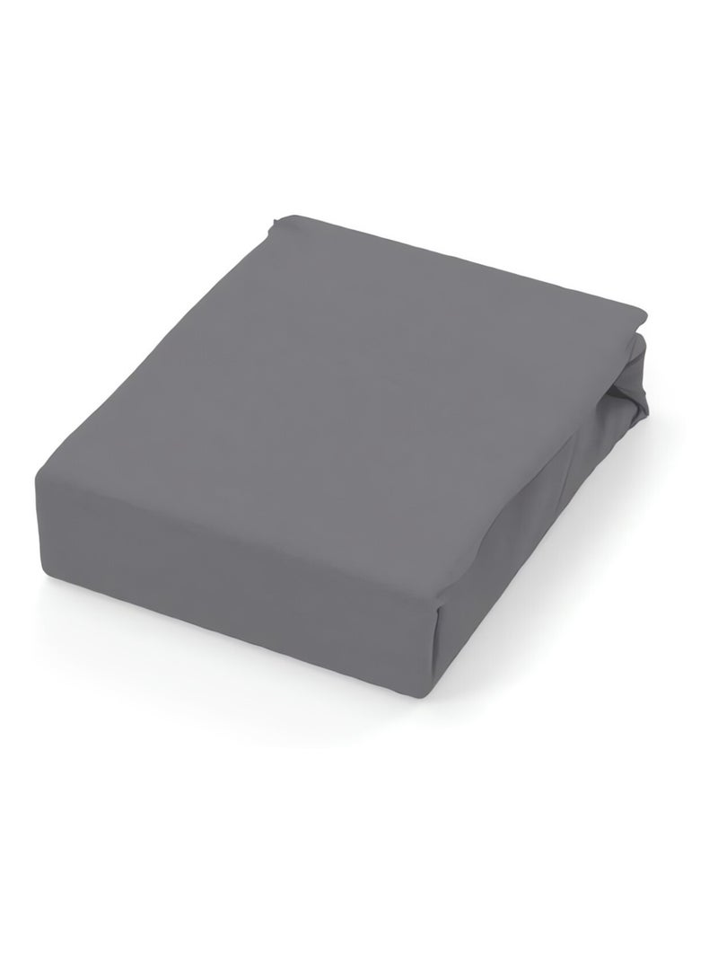 Drap plat en coton 57 fils UNI, par Soleil d'ocre Gris - Kiabi