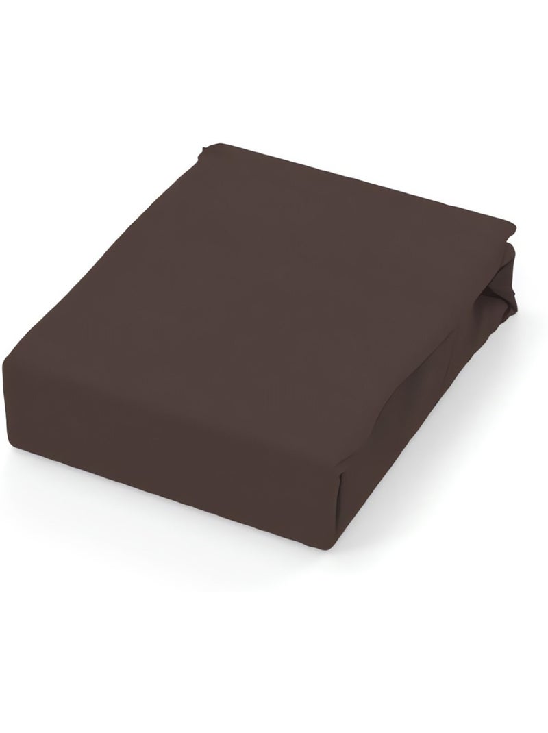 Drap plat en coton 57 fils UNI, par Soleil d'ocre Marron - Kiabi