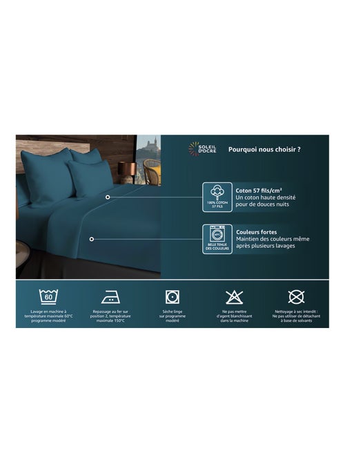 Drap plat en coton 57 fils UNI, par Soleil d'ocre - Kiabi