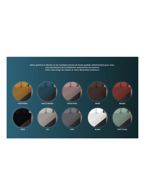 Drap plat en coton 57 fils UNI, par Soleil d'ocre - Kiabi