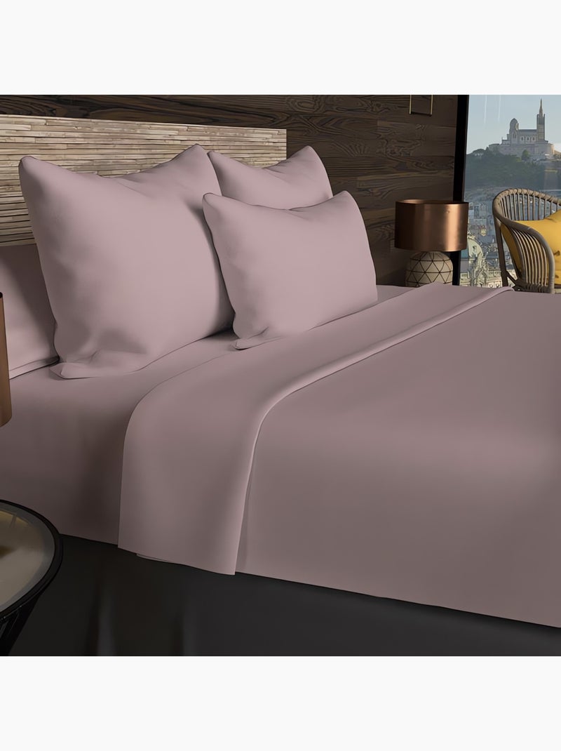 Drap plat en coton 57 fils UNI, par Soleil d'ocre Rose - Kiabi