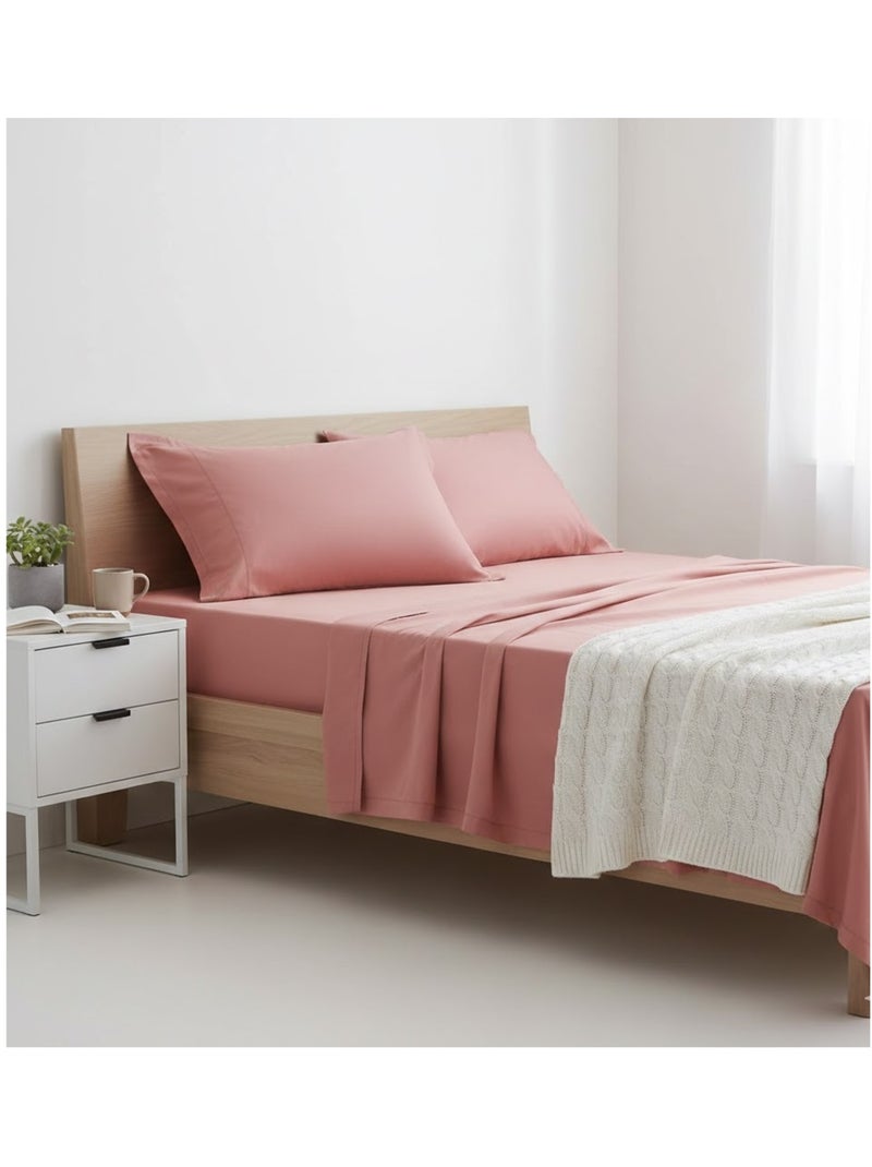 Drap plat en coton Contemporain Rose - Kiabi