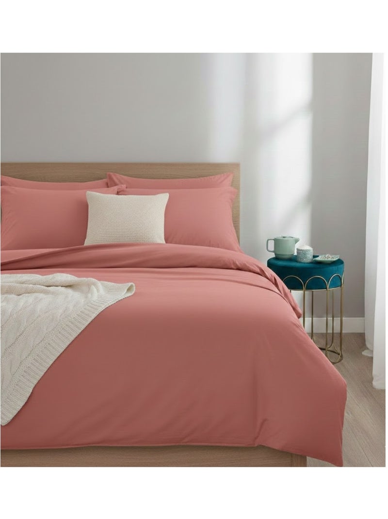 Drap plat en coton Contemporain Rose - Kiabi