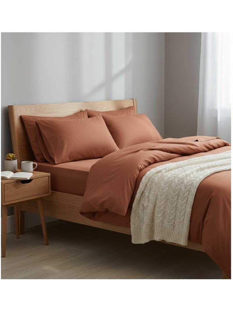 Drap plat en coton Contemporain Terracotta - Kiabi