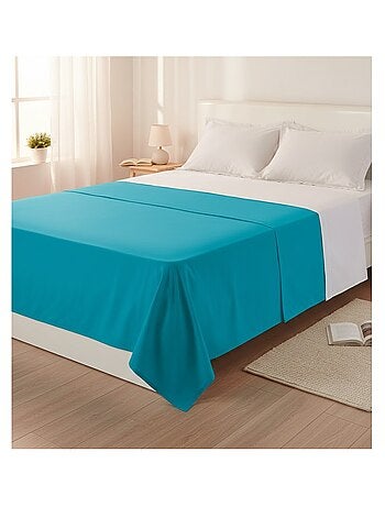 Drap plat en percale de coton Terracotta