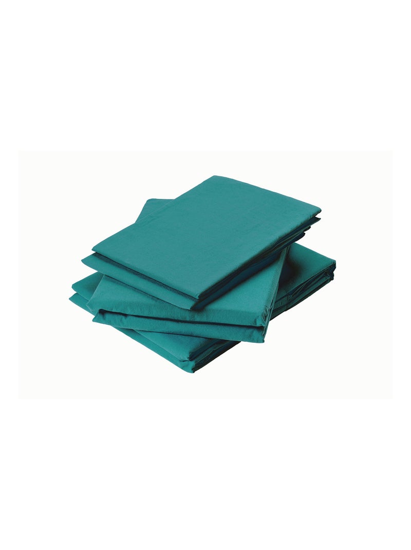 Drap Plat en Coton Lavé Vert foncé - Kiabi
