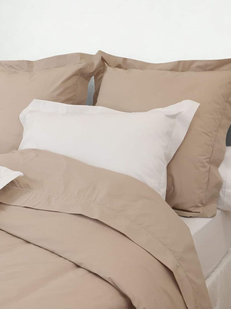 Drap plat en coton percale 200 fils DESIREE - Beige - Kiabi - 45.90€