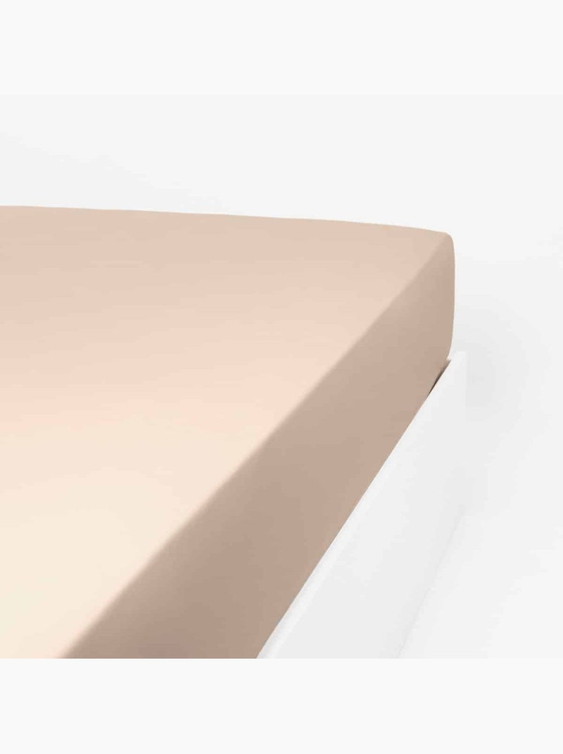 Drap plat en coton percale 200 fils DESIREE Bleu - Kiabi