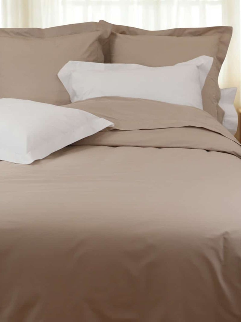 Drap plat en coton percale 200 fils DESIREE Bleu nuit - Kiabi