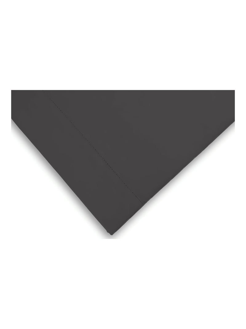 Drap plat en coton percale CAMILLE, par songe de camille gris anthracite - Kiabi