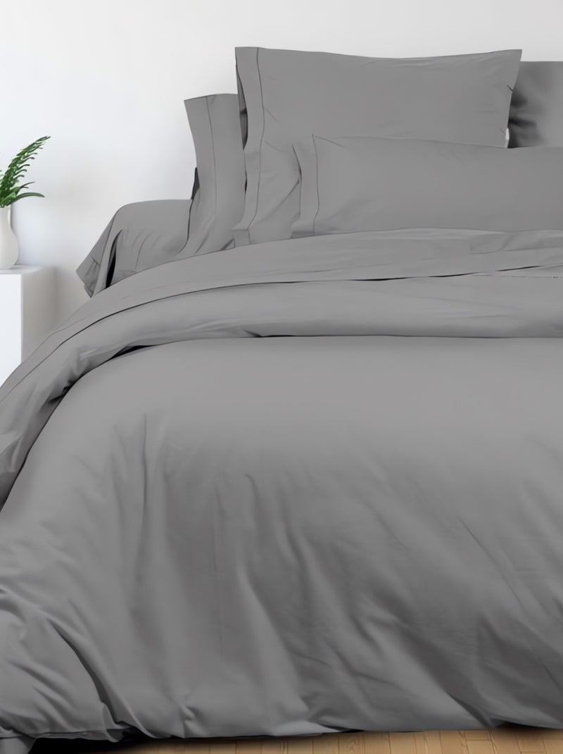 Drap plat en coton percale CAMILLE, par songe de camille Gris - Kiabi