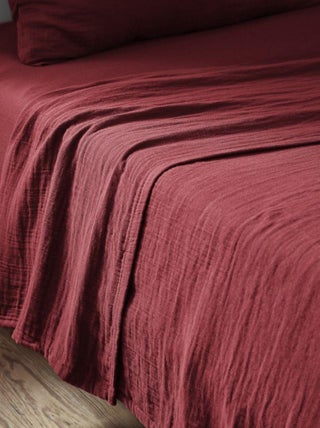 Drap plat en double Gaze de coton