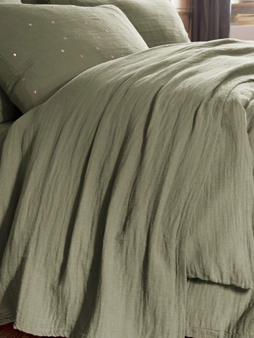 Drap housse en gaze de coton - kaki - - 29.00