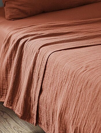 Drap plat en double Gaze de coton
