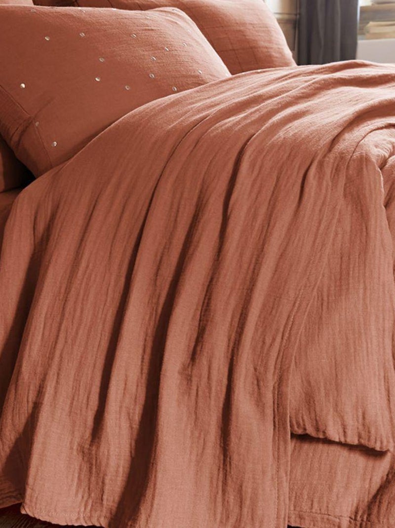 Drap plat en double Gaze de coton Orange - Kiabi