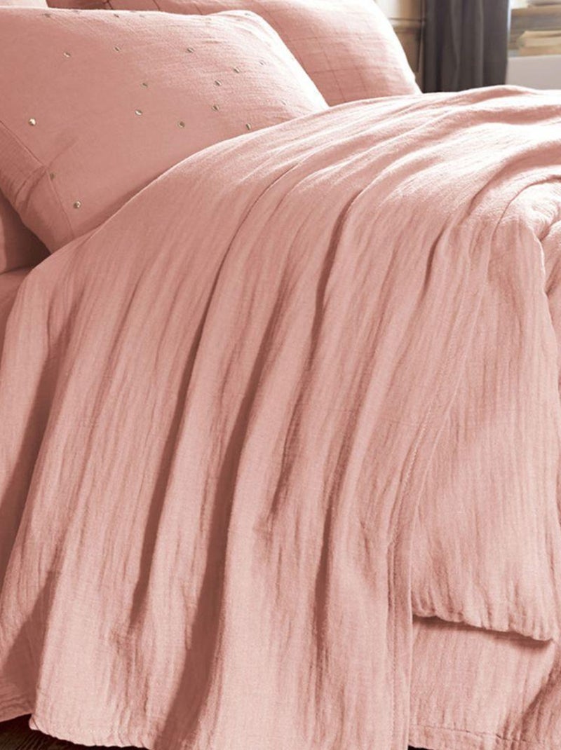 Drap plat en double Gaze de coton Rose foncé - Kiabi