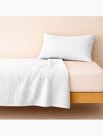 Drap Plat en Gaze de Coton Bio Blanc