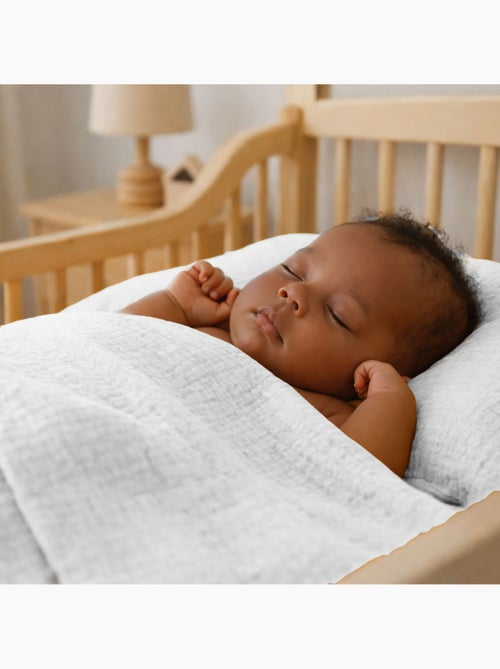 Drap Plat en Gaze de Coton Bio Blanc - Kiabi
