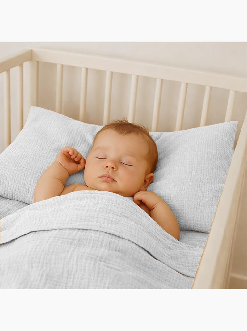 Drap Plat en Gaze de Coton Bio Blanc Blanc - Kiabi