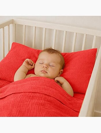 Drap Plat en Gaze de Coton Bio Blanc