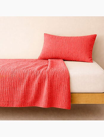 Drap Plat en Gaze de Coton Bio Blanc