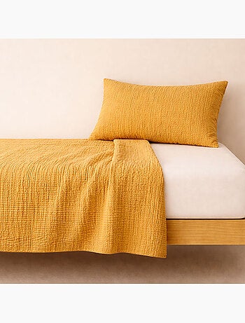 Drap Plat en Gaze de Coton Bio Blanc