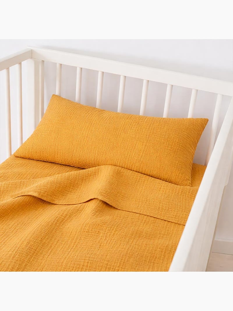 Drap Plat en Gaze de Coton Bio Honey Beige - Kiabi
