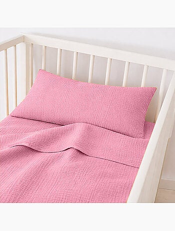 Drap Plat en Gaze de Coton Bio Blanc