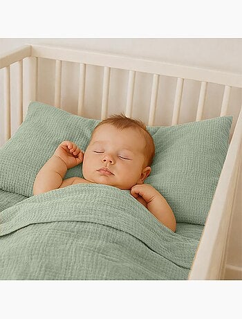 Drap Plat en Gaze de Coton Bio Blanc